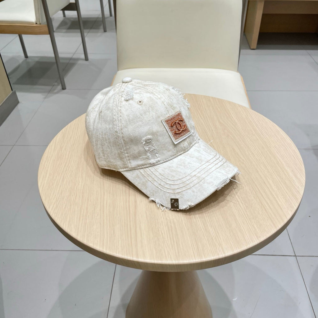 Chanel Baseball Cap Beige Denim 192130