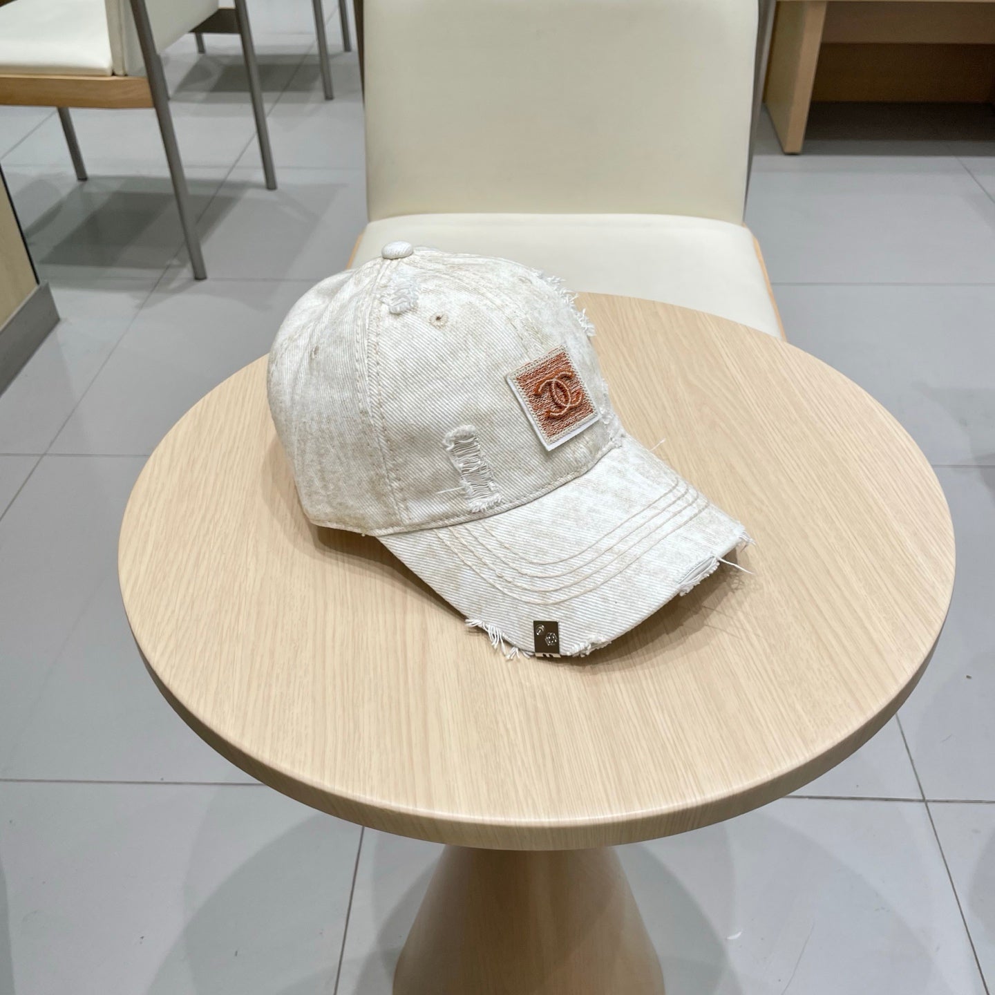 Chanel Baseball Cap Beige Denim 192130