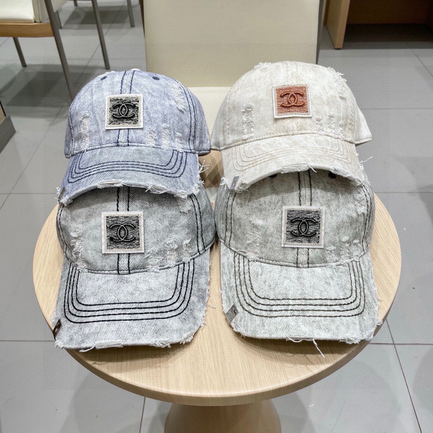Chanel Baseball Cap Beige Denim 192130