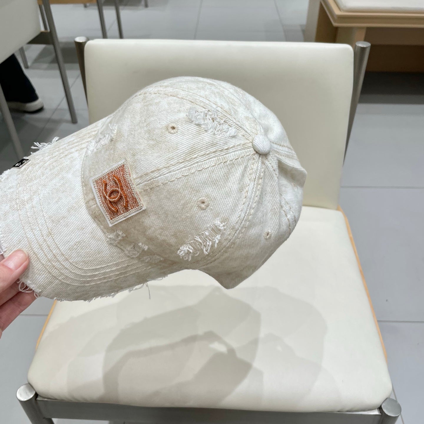 Chanel Baseball Cap Beige Denim 192130