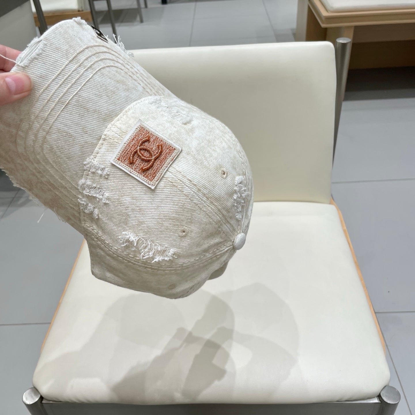 Chanel Baseball Cap Beige Denim 192130