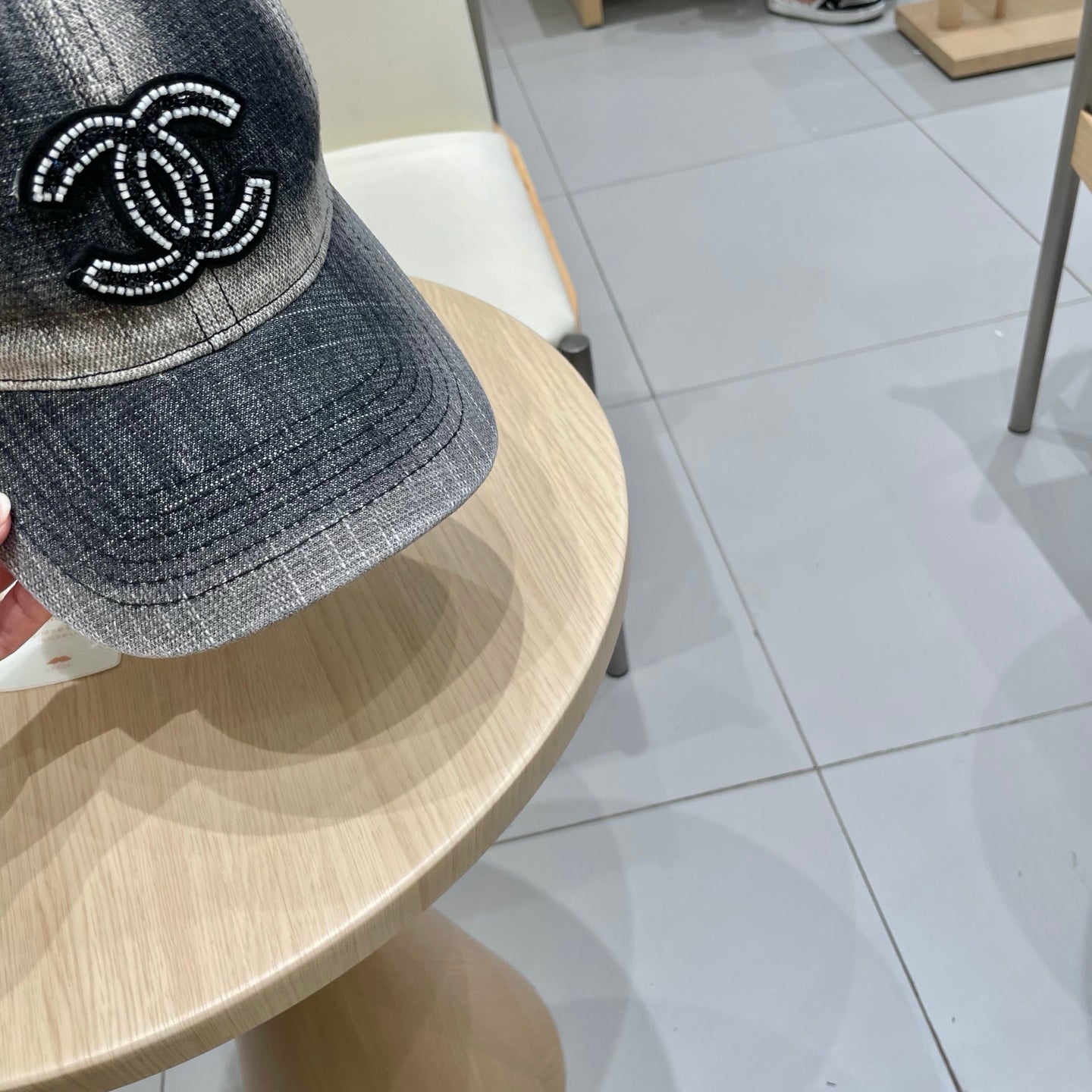 Chanel Baseball Cap Gray in Denim 192109