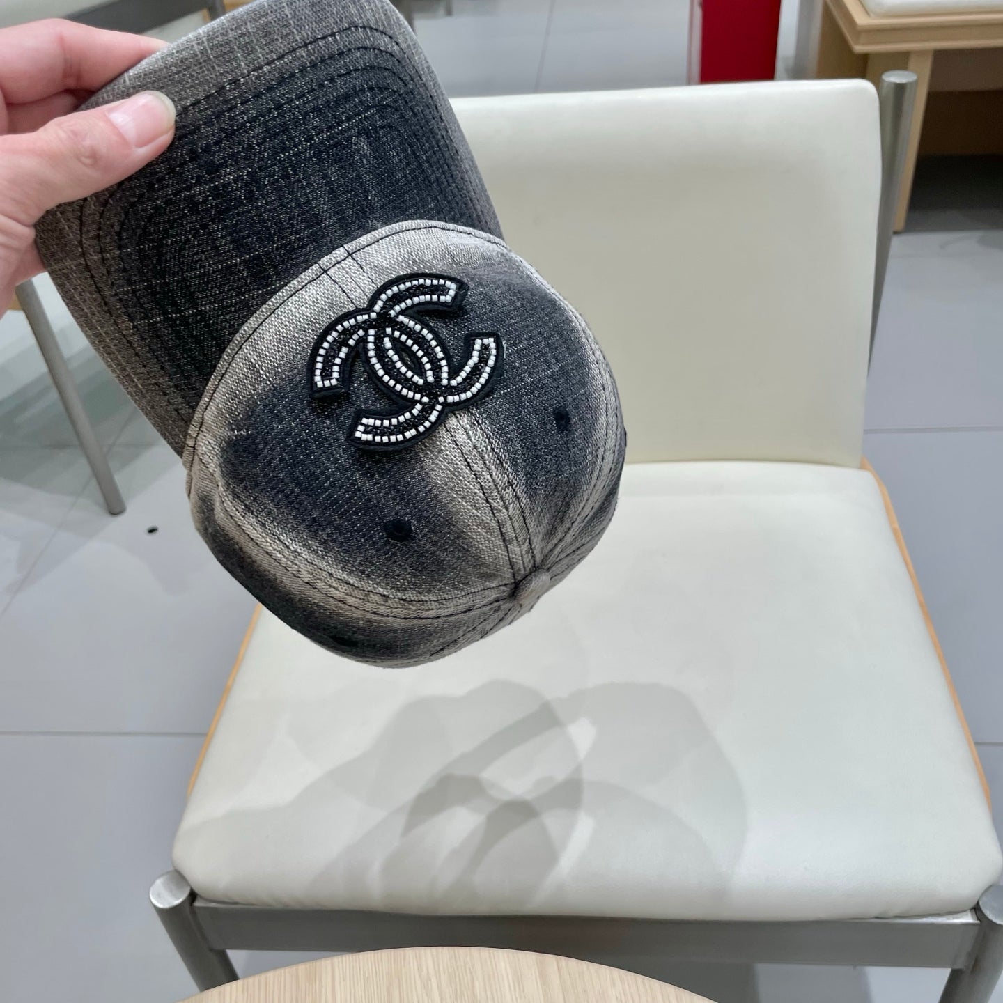 Chanel Baseball Cap Gray in Denim 192109