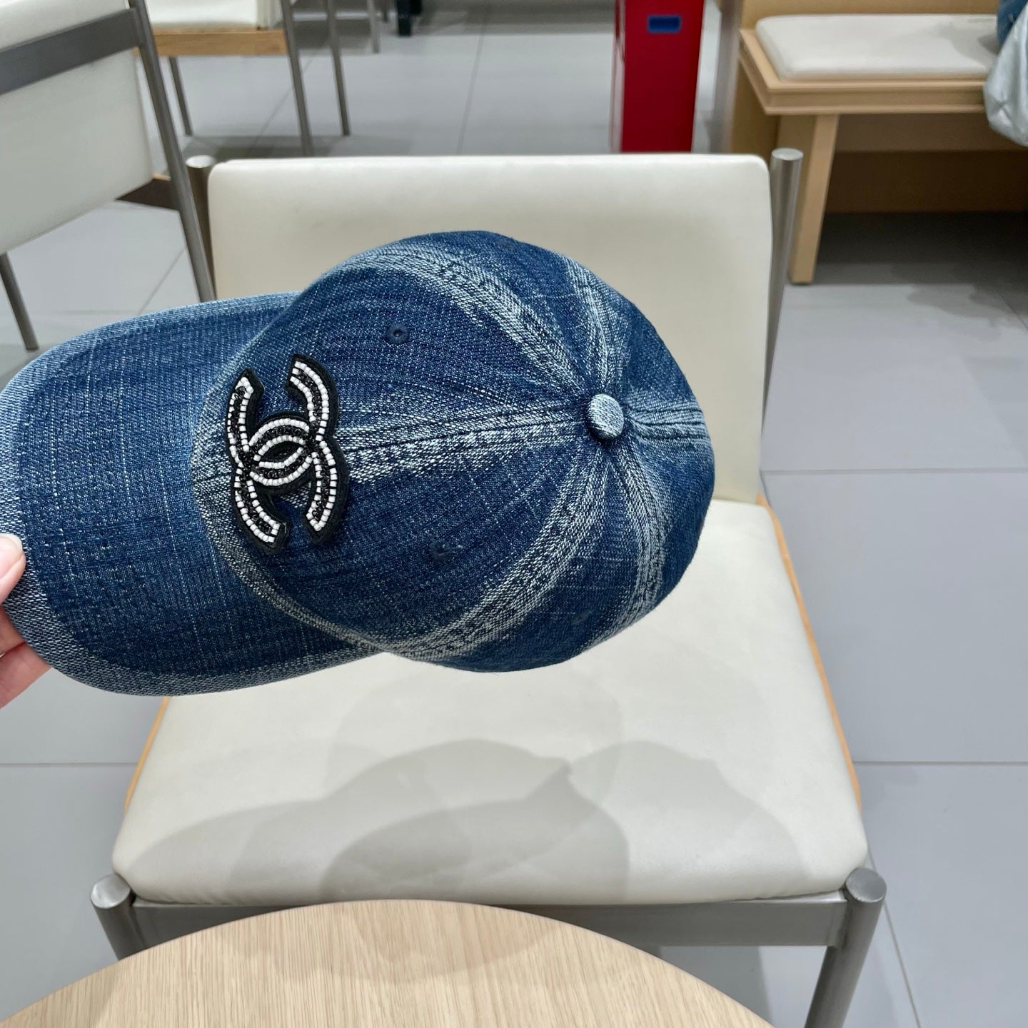 Chanel Baseball Cap Blue in Denim 192108