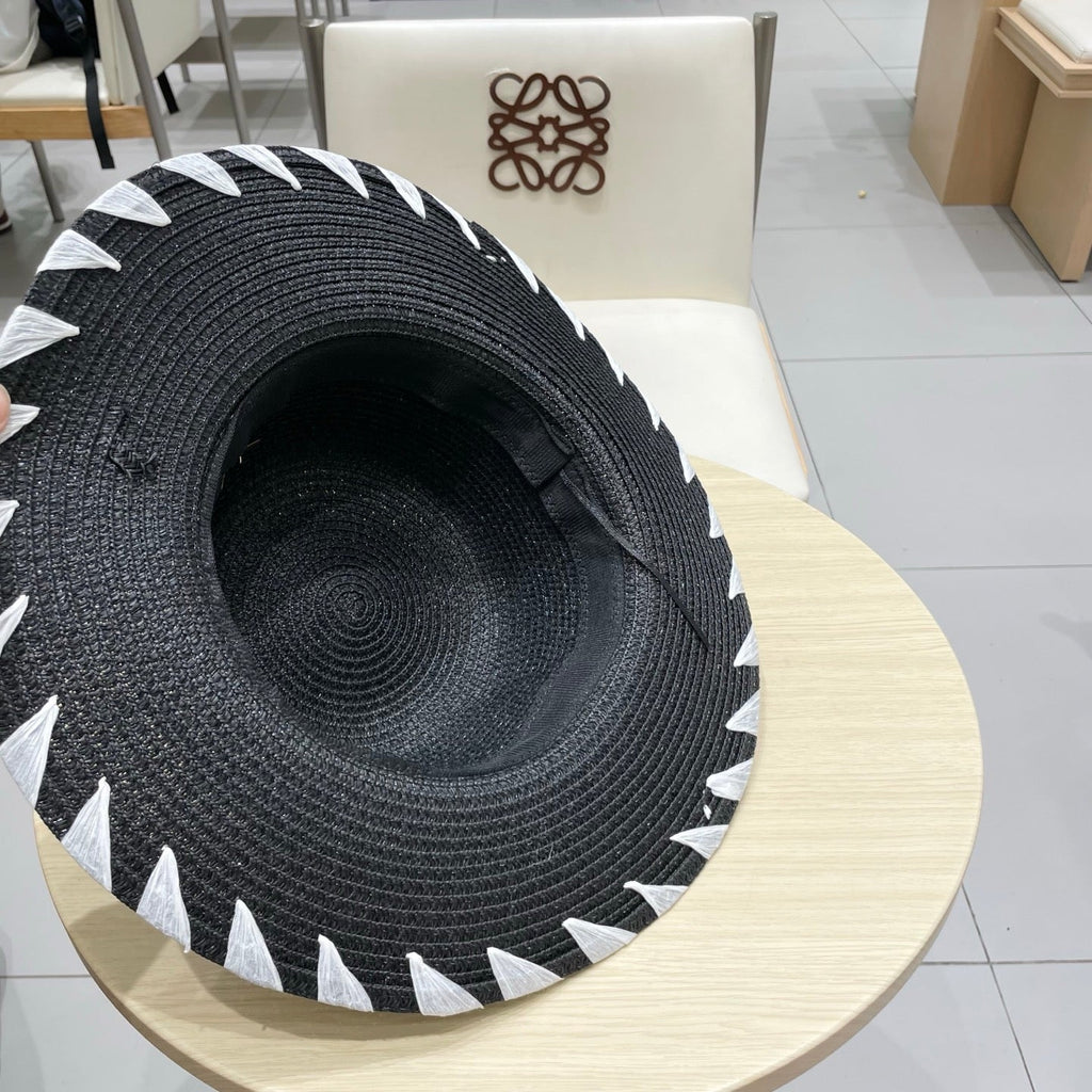 Chanel 25 Black Straw Hat 197913