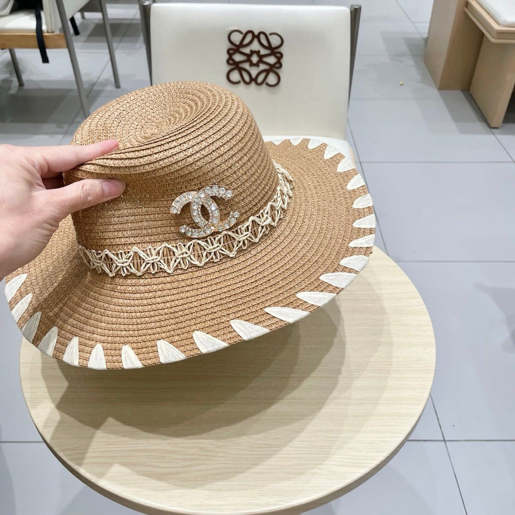Chanel 25 Beige Straw Hat 197912