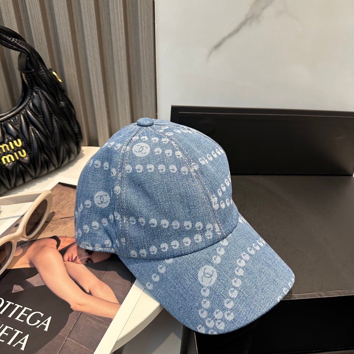 Chanel Baseball Cap Light Blue in Denim 197872