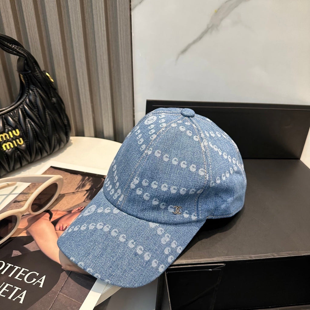 Chanel Baseball Cap Light Blue in Denim 197872