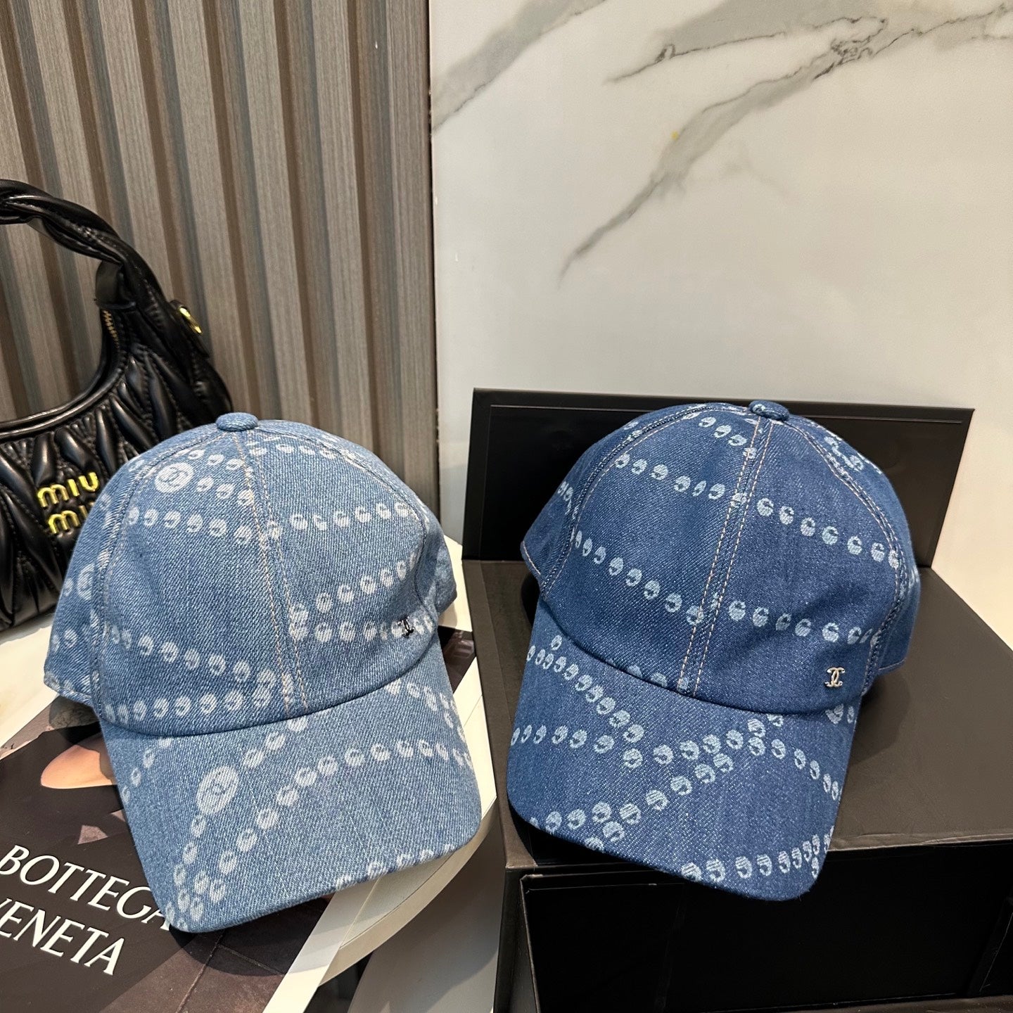 Chanel Baseball Cap Light Blue in Denim 197872