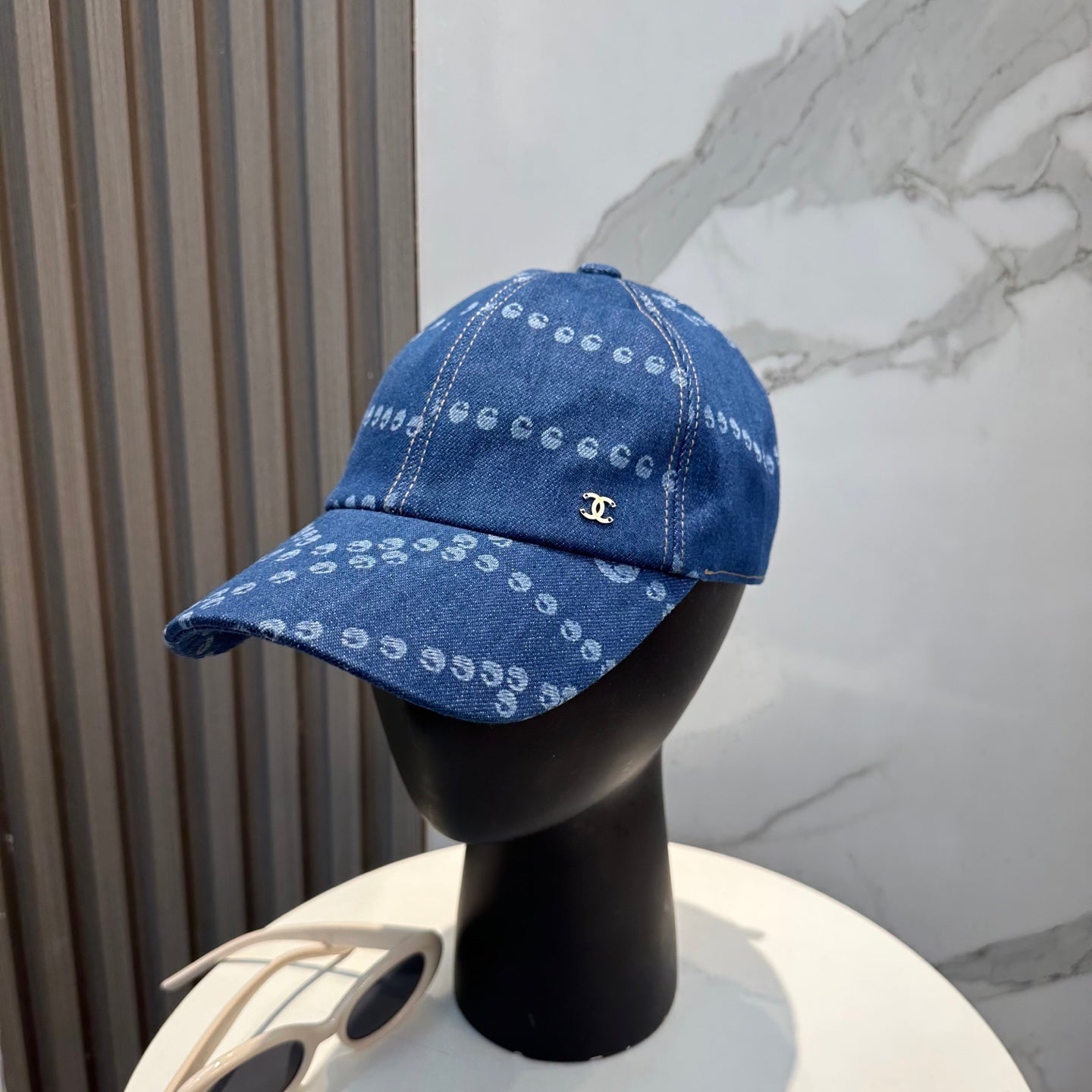 Chanel Baseball Cap Dark Blue in Denim 197871