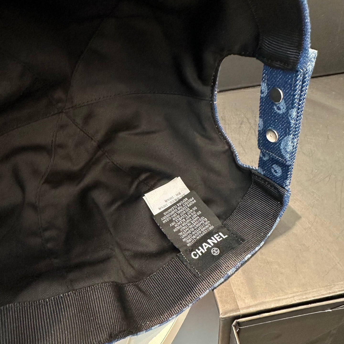 Chanel Baseball Cap Dark Blue in Denim 197871