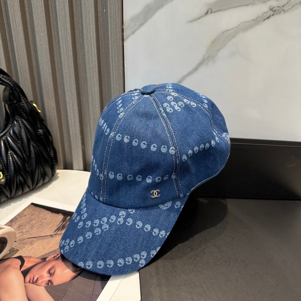Chanel Baseball Cap Dark Blue in Denim 197871