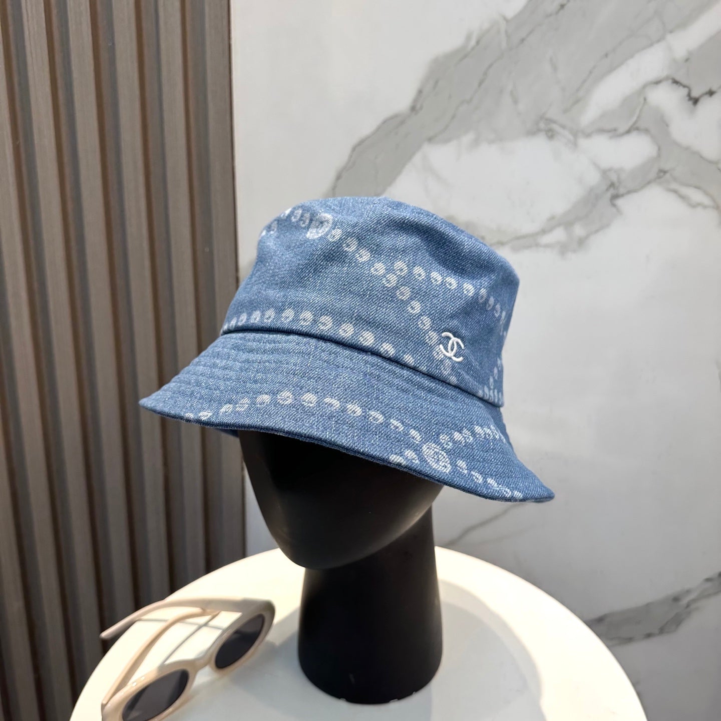 Chanel Bucket hat Light Blue in Denim 197870