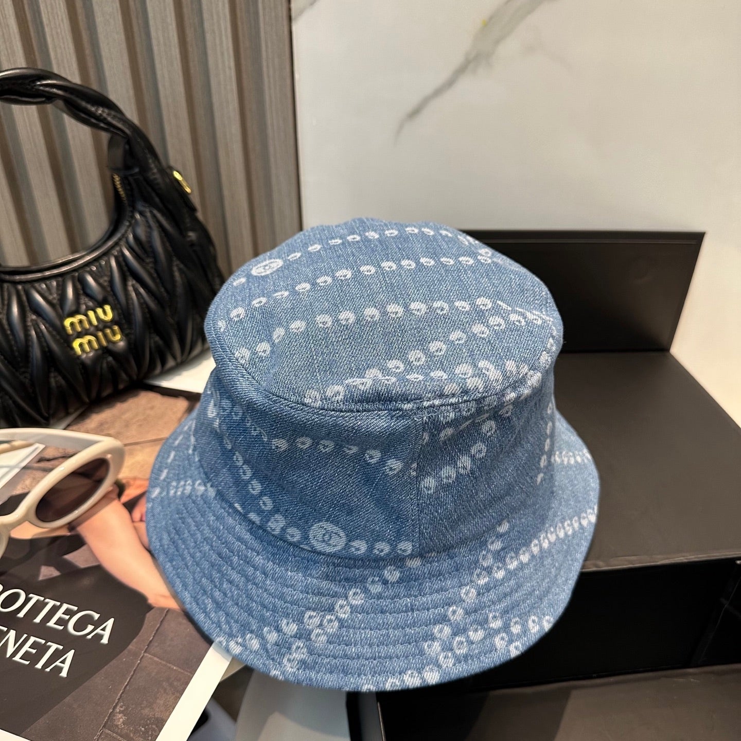 Chanel Bucket hat Light Blue in Denim 197870