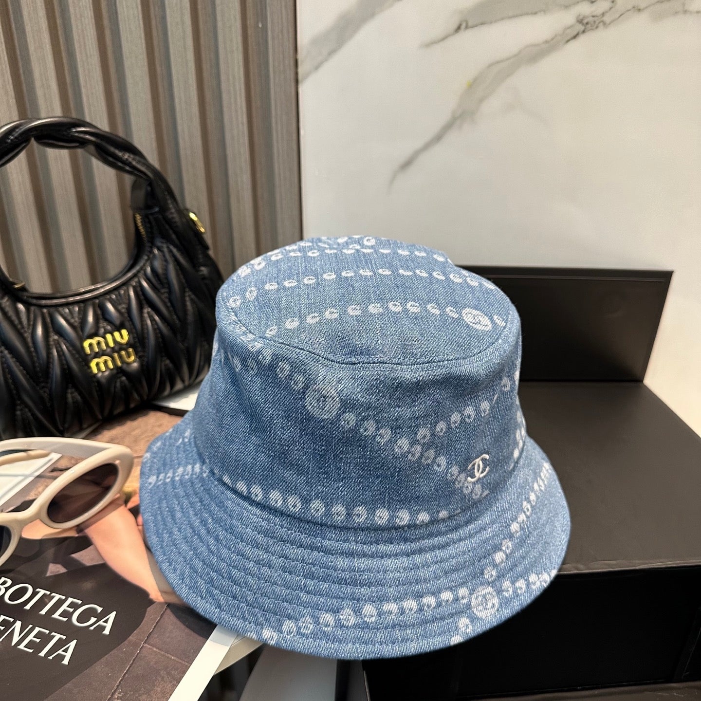 Chanel Bucket hat Light Blue in Denim 197870