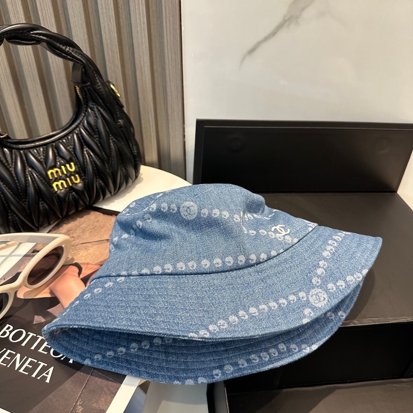 Chanel Bucket hat Light Blue in Denim 197870