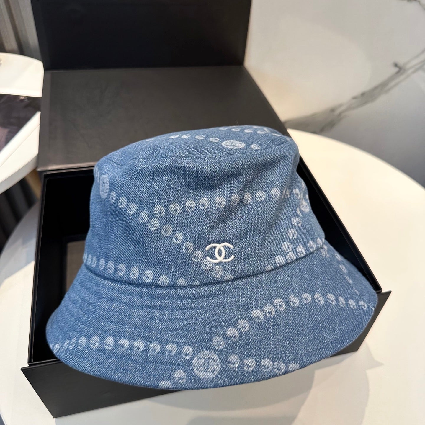 Chanel Bucket hat Light Blue in Denim 197870