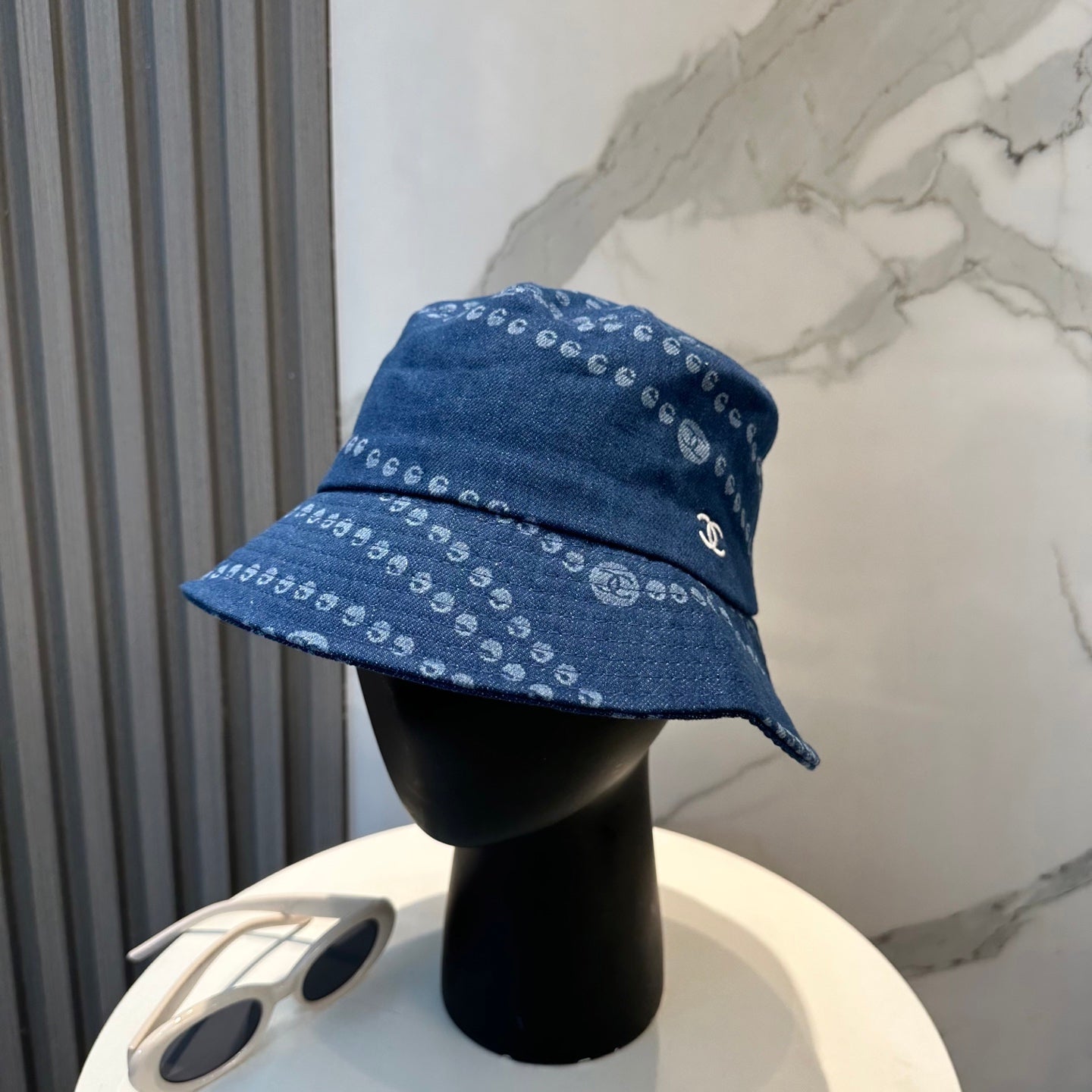 Chanel Bucket hat Dark Blue in Denim 197869