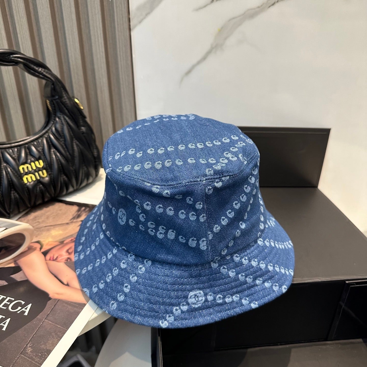 Chanel Bucket hat Dark Blue in Denim 197869