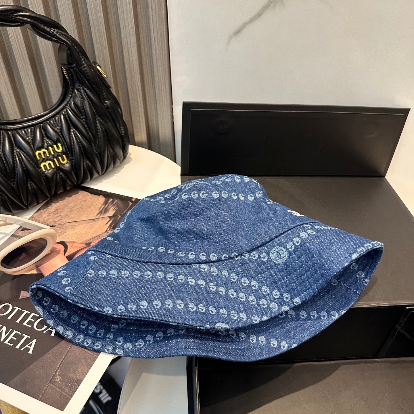 Chanel Bucket hat Dark Blue in Denim 197869