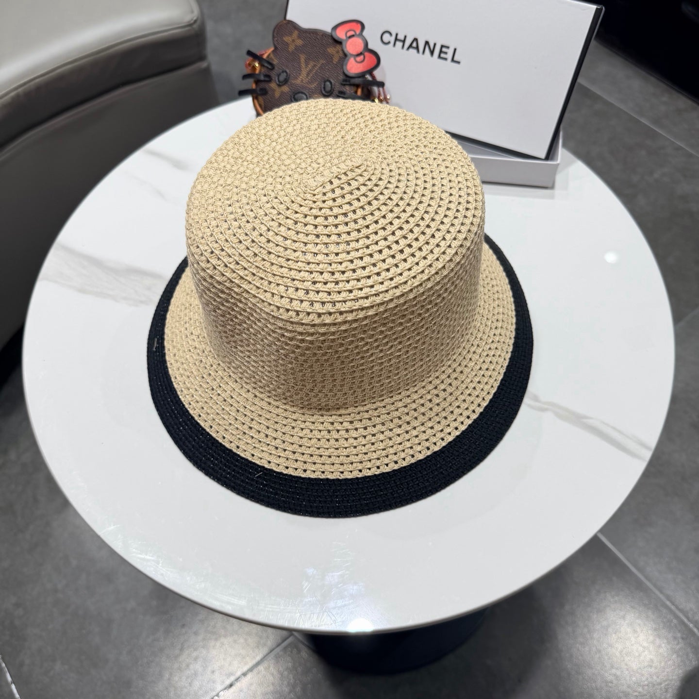 Chanel 26 Bucket Hat Beige in Straw 197777