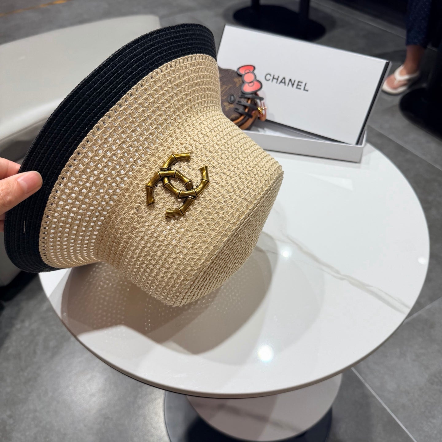 Chanel 26 Bucket Hat Beige in Straw 197777