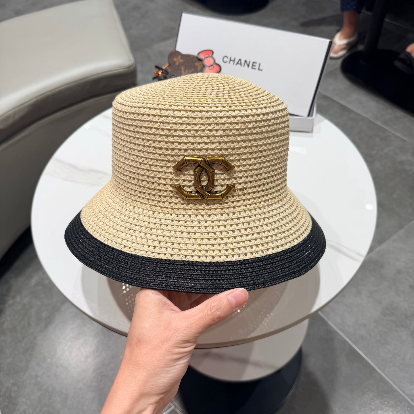 Chanel 26 Bucket Hat Beige in Straw 197777
