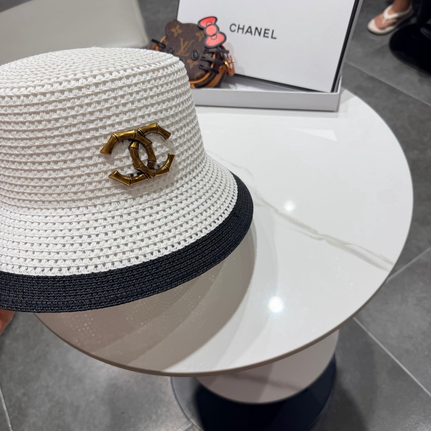 Chanel 26 Bucket Hat White in Straw 197775