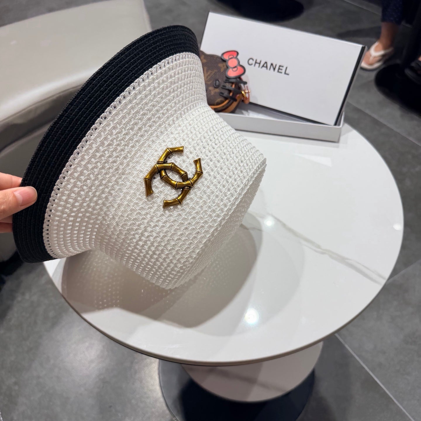Chanel 26 Bucket Hat White in Straw 197775