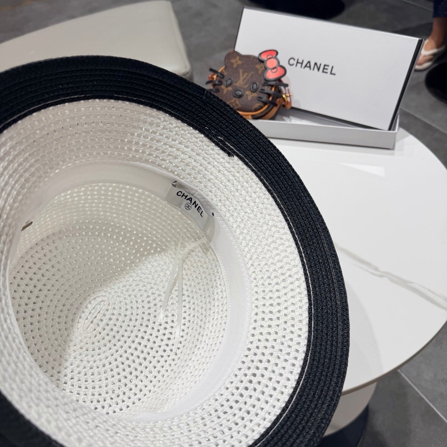 Chanel 26 Bucket Hat White in Straw 197775