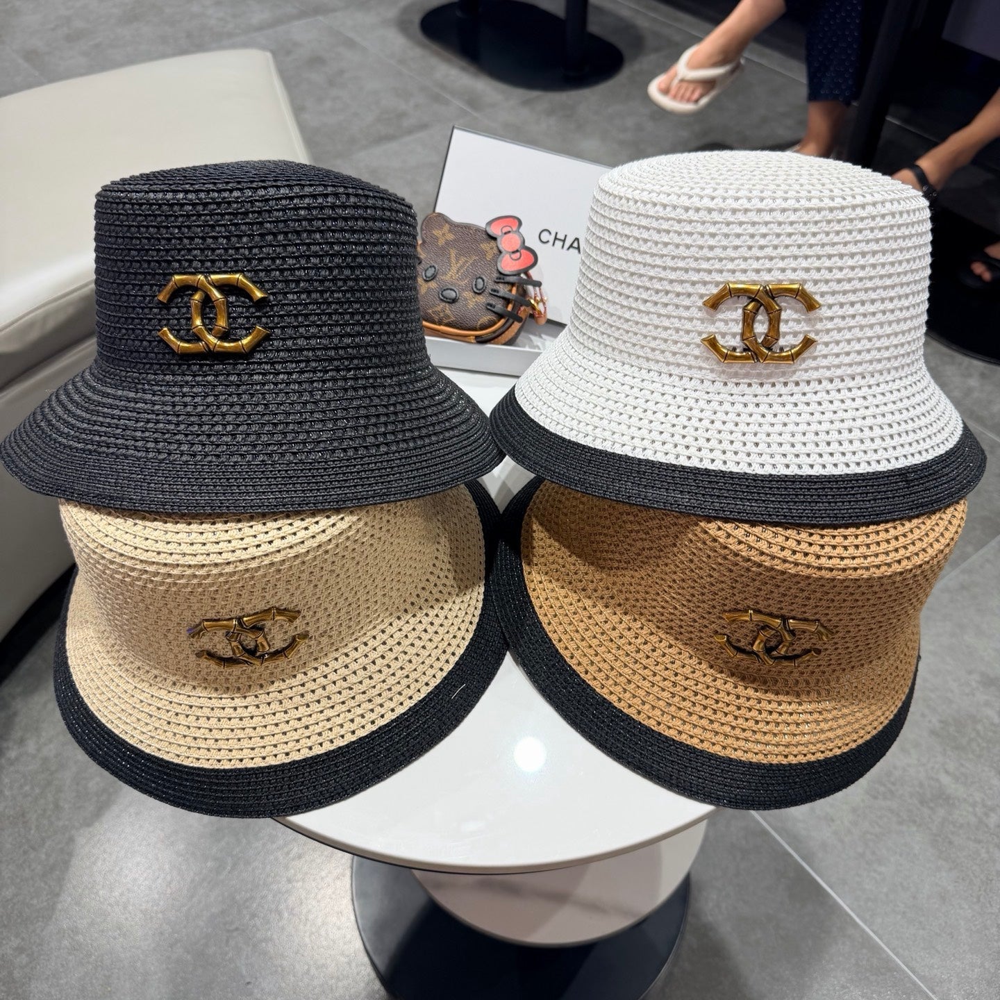 Chanel 26 Bucket Hat Camel in Straw 197774