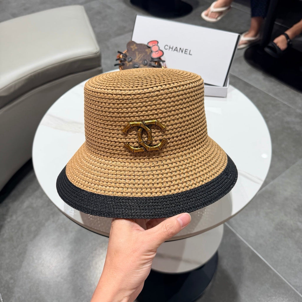 Chanel 26 Bucket Hat Camel in Straw 197774
