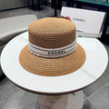 Chanel Elegant hat Camel White in Straw 197762
