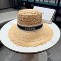 Chanel Straw hat Beige Black in Raffia 197755