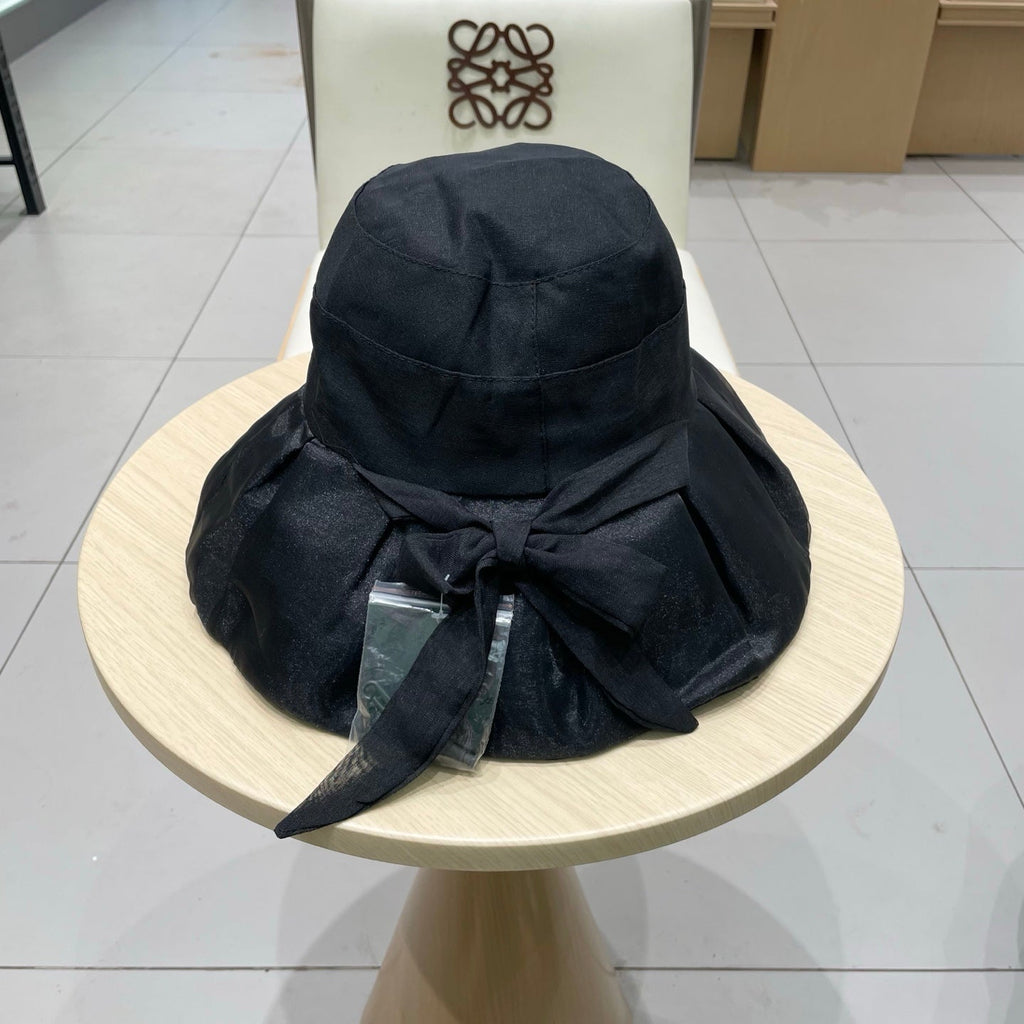 Chanel Bow-tie Bucket Hat Black in Cloth 197804