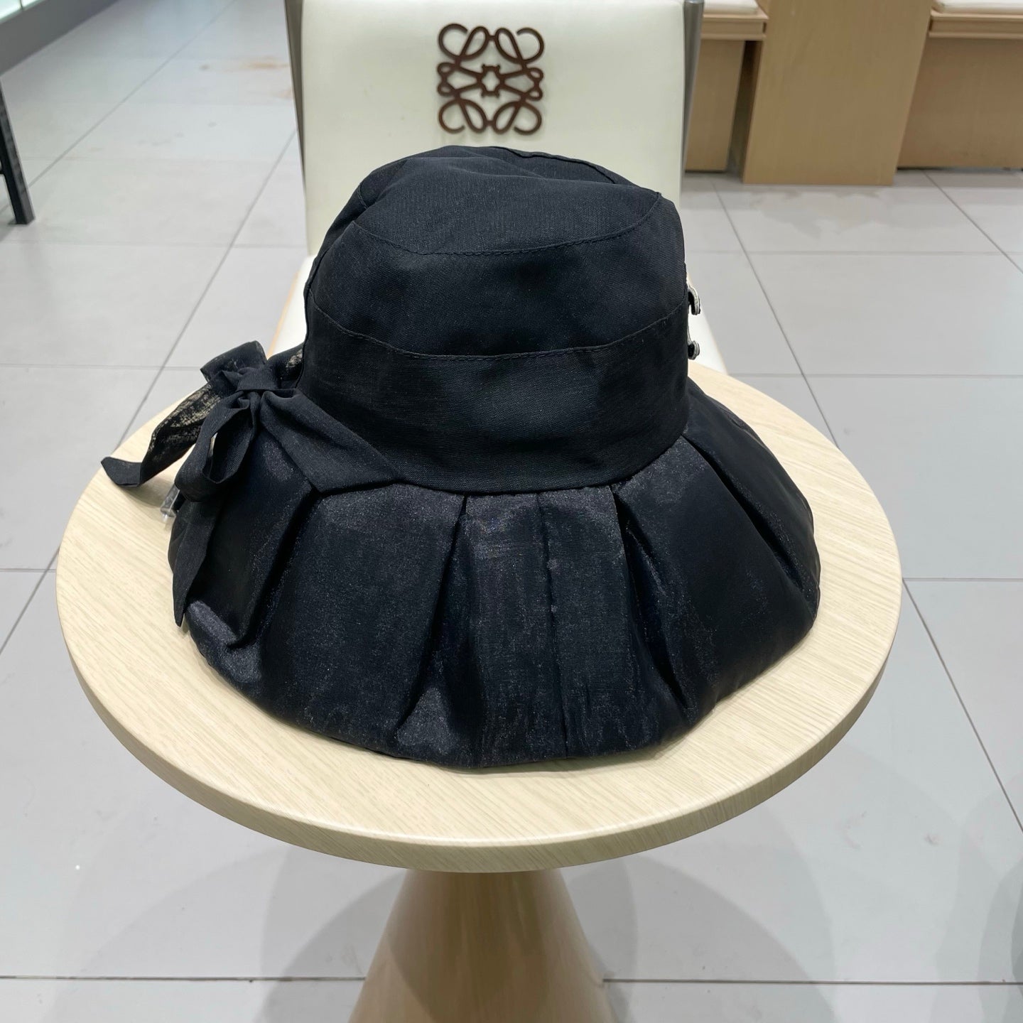Chanel Bow-tie Bucket Hat Black in Cloth 197804