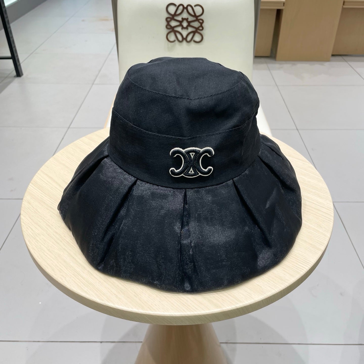 Chanel Bow-tie Bucket Hat Black in Cloth 197804