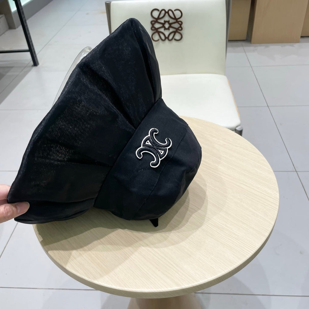 Chanel Bow-tie Bucket Hat Black in Cloth 197804
