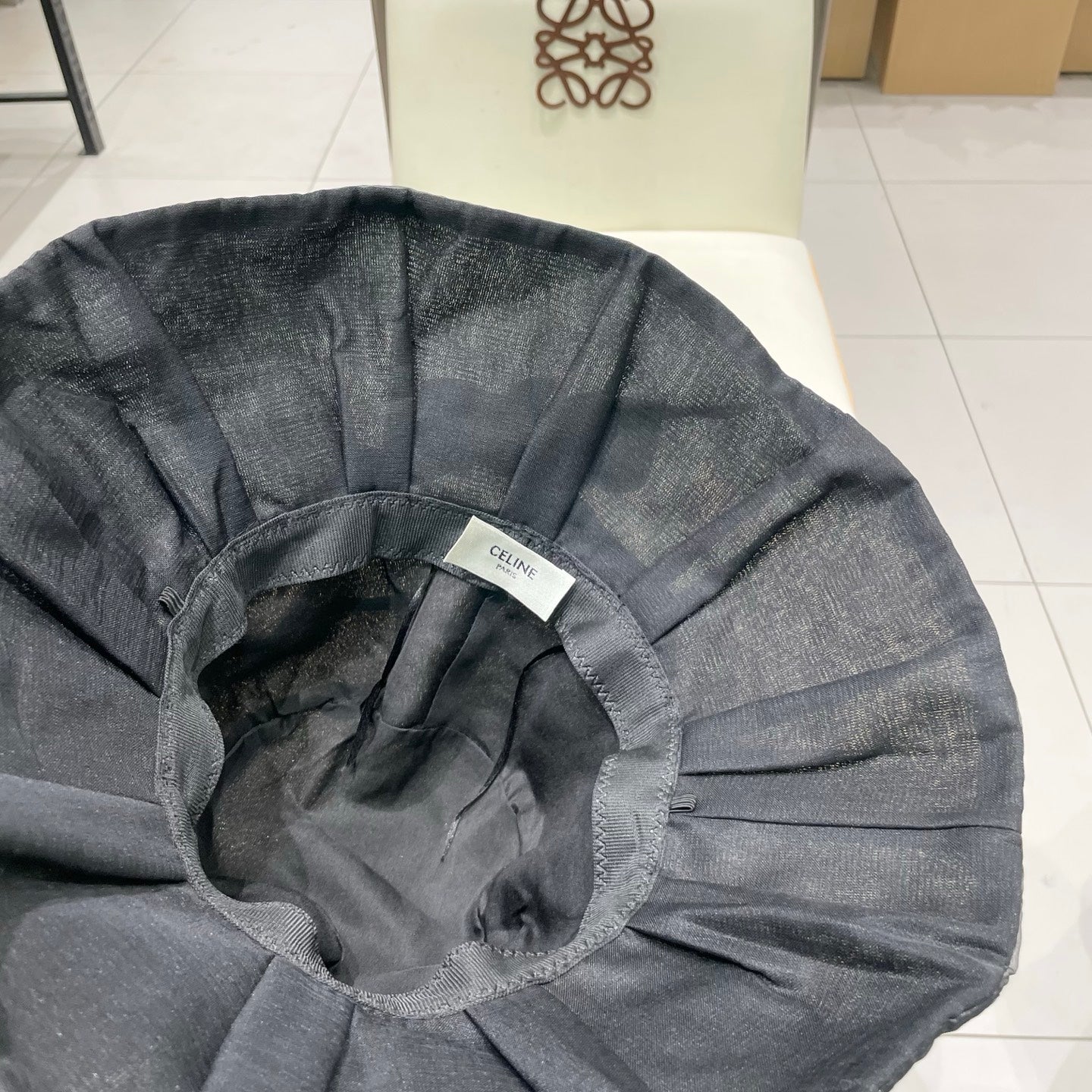 Chanel Bow-tie Bucket Hat Black in Cloth 197804