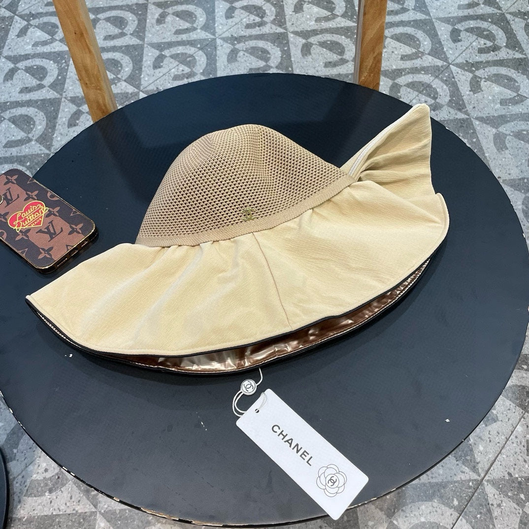 Chanel Wide-brimmed Fisherman Hat Beige in Cloth 197791
