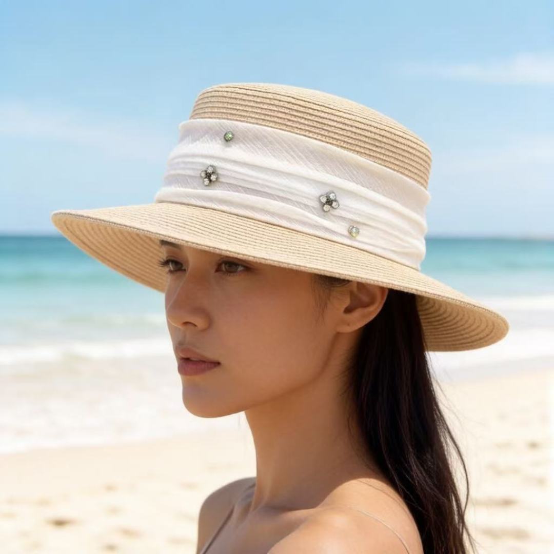 Chanel Wide Brim Hat Beige in Mesh 197605