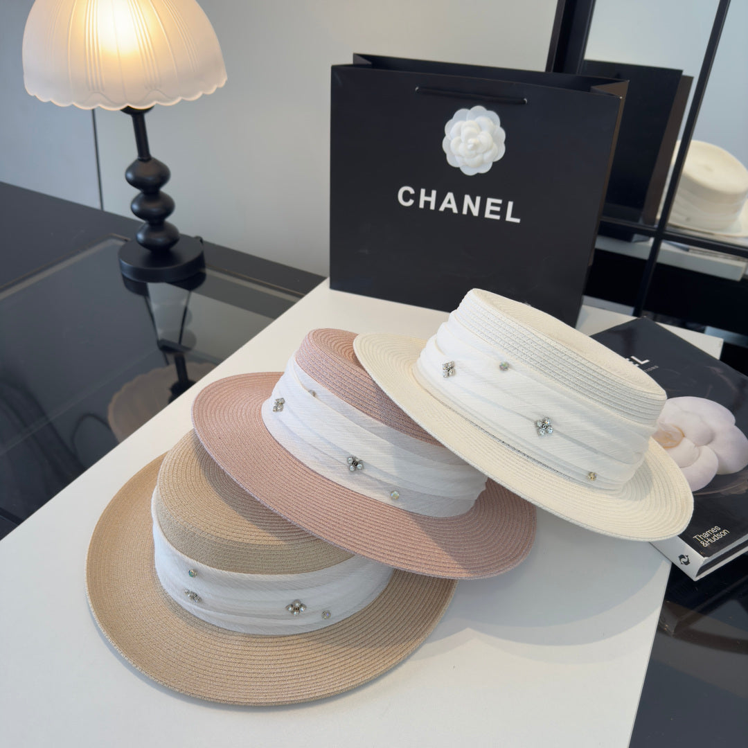 Chanel Wide Brim Hat Beige in Mesh 197605