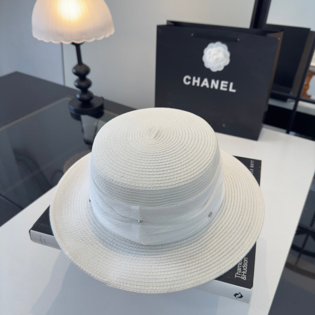 Chanel Wide Brim Hat White in Mesh 197604