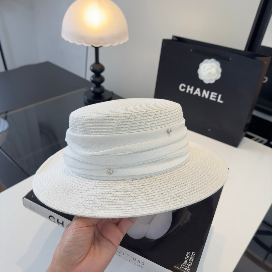 Chanel Wide Brim Hat White in Mesh 197604