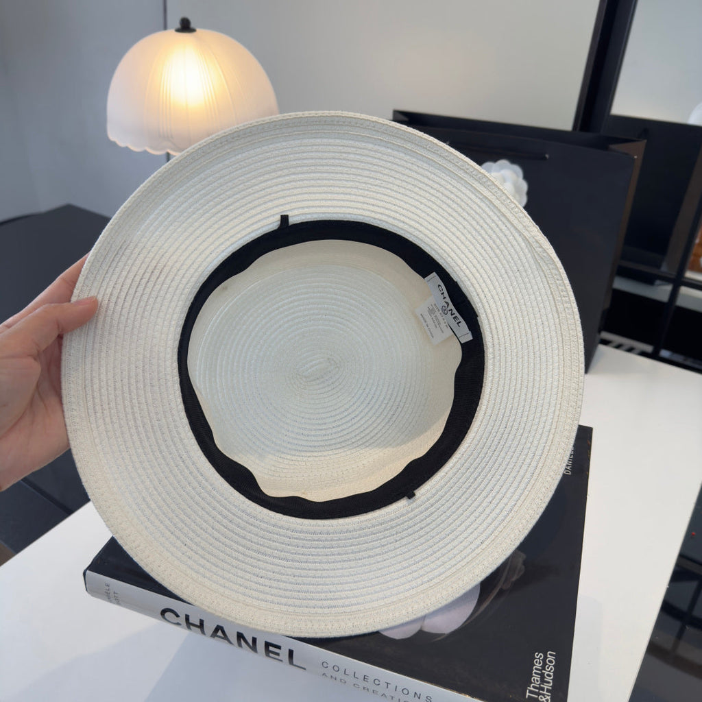 Chanel Wide Brim Hat White in Mesh 197604