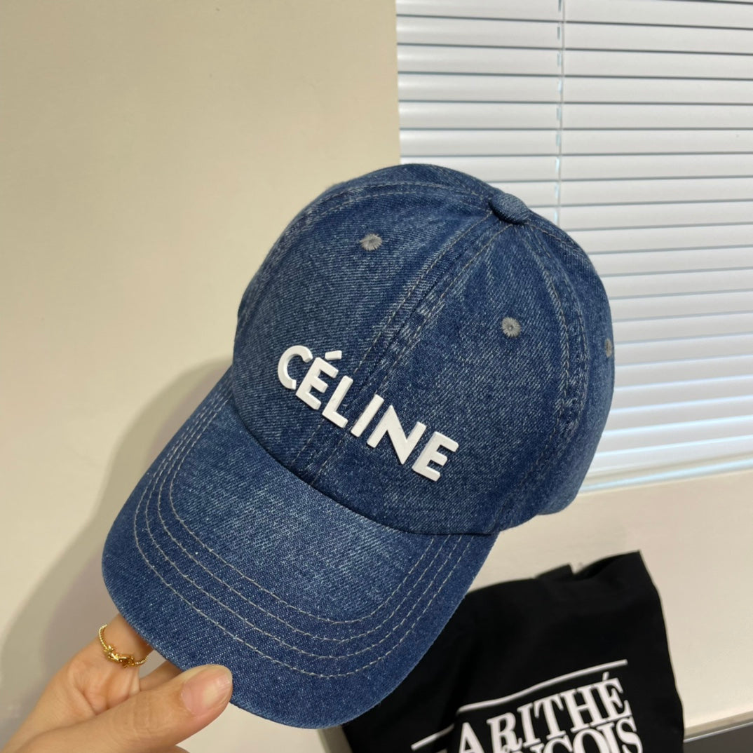 Celine Denim Baseball Cap Blue in Cotton 197972
