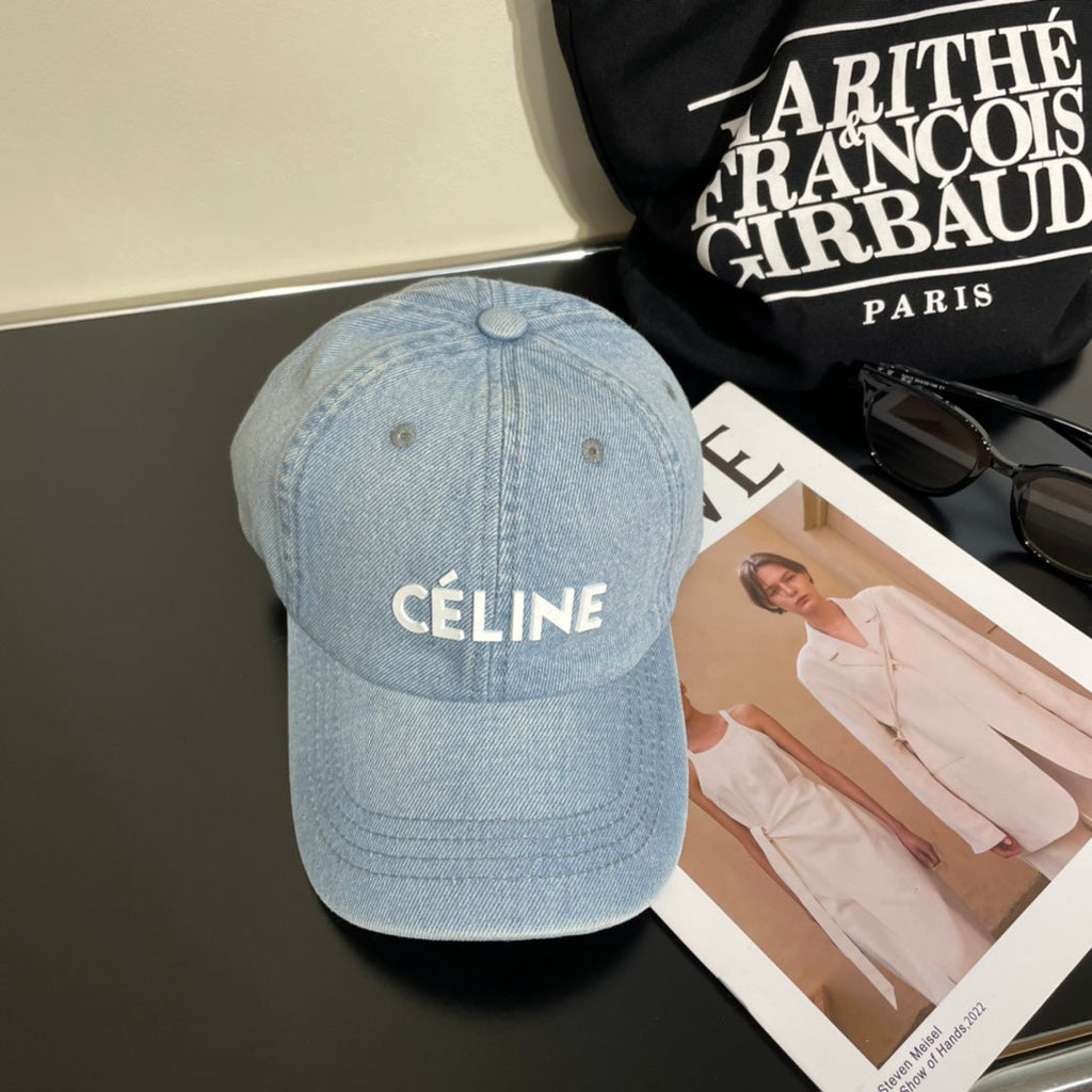 Celine Denim Baseball Cap Light Blue in Cotton 197831