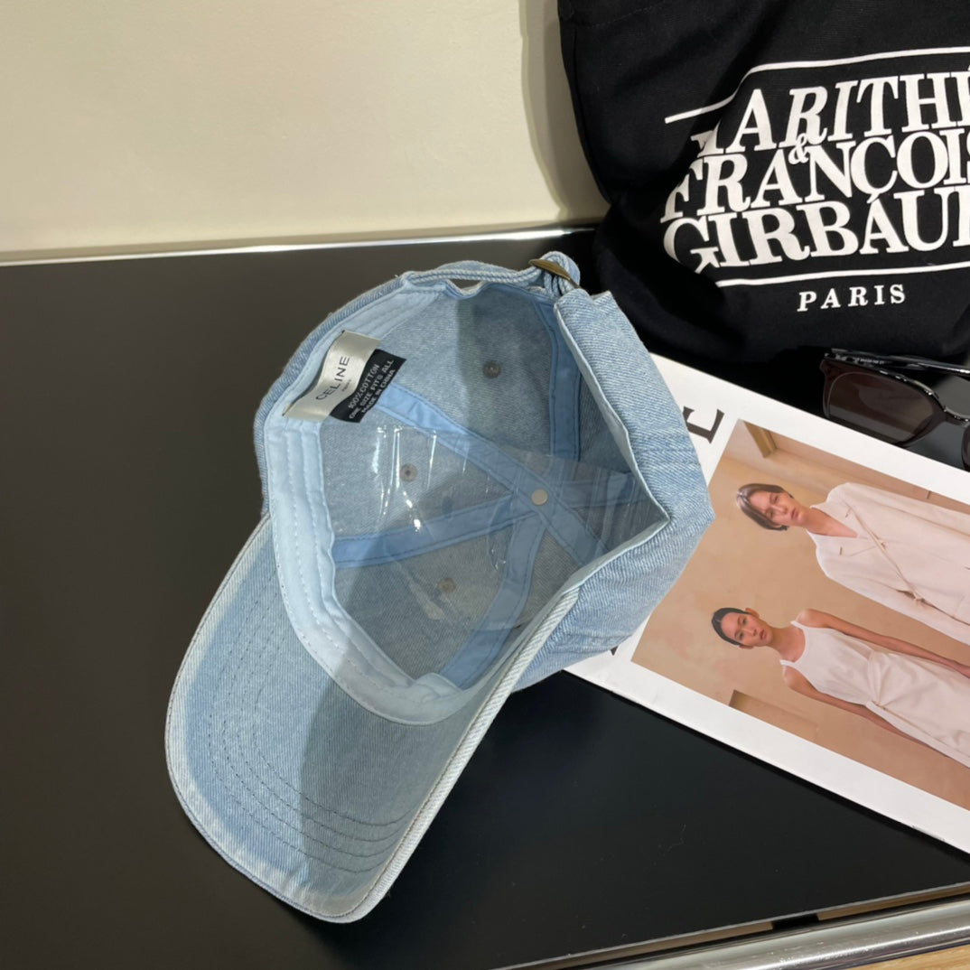 Celine Denim Baseball Cap Light Blue in Cotton 197831