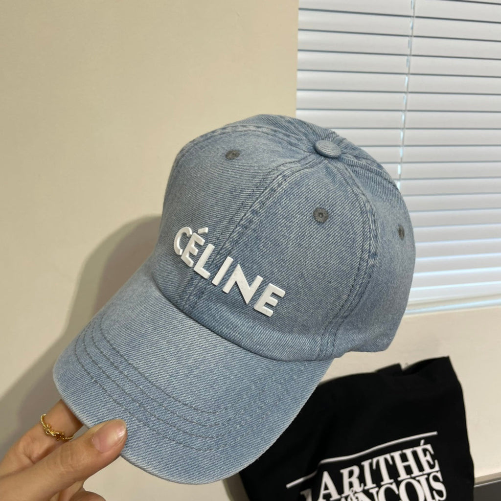 Celine Denim Baseball Cap Light Blue in Cotton 197831