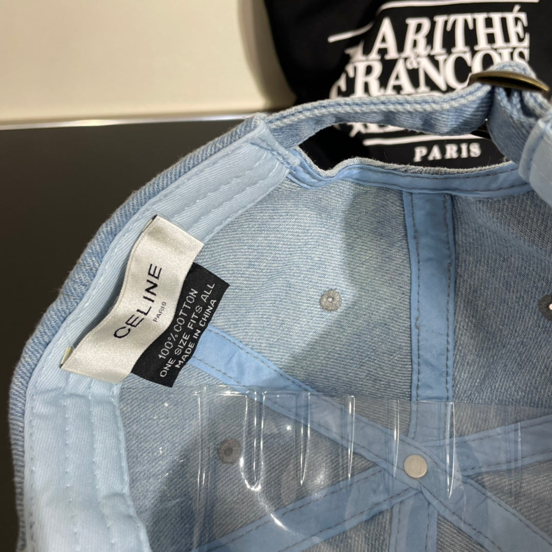 Celine Denim Baseball Cap Light Blue in Cotton 197831